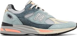 New Balance Кроссовки 991v2 Made In England 'Silver Blue Turbulence', синий u991sg2 | blue
