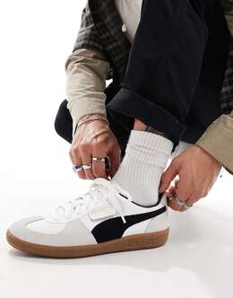 Кожаные кроссовки Puma Palermo белого и черного цвета 132250055 | white & black
