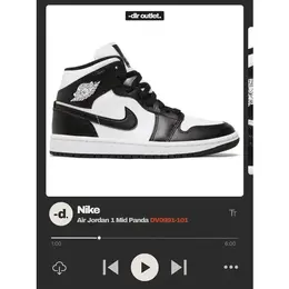 Кроссовки Nike Air Jordan 1 Mid, размер W6,5us / 4uk / 37,5eur / 36,5ru / 23,5cm, panda 103057359379