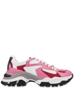 Moschino panelled lace-up sneakers 23696976