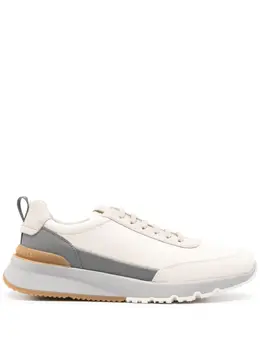 Brunello Cucinelli embroidered-logo leather sneakers 24058181