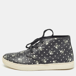 Dolce & Gabbana Black Skull and Cross Bone Print Canvas High Top Sneakers Size 41 997868