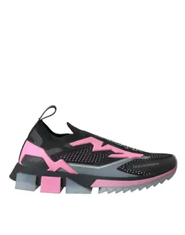Dolce & Gabbana Black Pink Slip On Sorrento Sneakers Shoes - EU39.5/US9 la10939-39.5