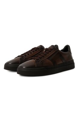 Кожаные кеды Gloria Santoni mbgg22018sm0rg0n