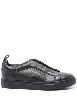 Doucal's perforated-detailed leather sneakers 24005859