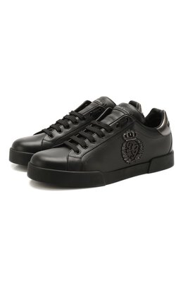 Кожаные кеды Portofino с отделкой Dolce & Gabbana cs1538/ah164