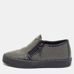 Giuseppe Zanotti Black Studded Leather Eve Slip On Sneakers Size 40 1015536