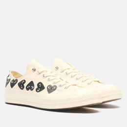 Кеды Converse x Comme des Garcons Play Chuck 70 Multi Heart Low, цвет бежевый, размер 42 EU a08150-4828128