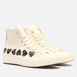 Кеды Converse x Comme des Garcons Play Chuck 70 Multi Heart Hi, цвет бежевый, размер 35 EU a08148-4871855