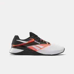 Кроссовки Reebok Nano X4, полнота 10 (RU)/ на широкую стопу, размер US 9.5 (EU 42.5 / 27.5 см), черный/белый/оранжевый 103255278997