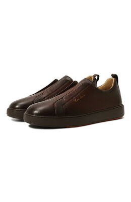 Кожаные кеды Cleanic Santoni mbcg21995sm0kaua