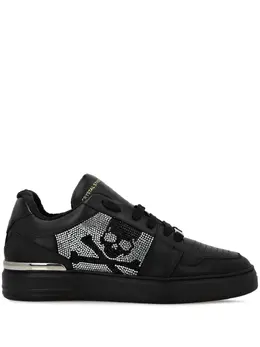 Philipp Plein Crystal Lo-Top Leather Sneakers 23940267
