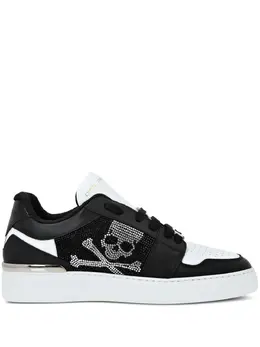 Philipp Plein Lo-Top Crystal Leather Sneakers 23939552