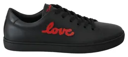 Dolce & Gabbana Elegant Leather Sneakers with Red Accents - EU35/US4.5 la8133-35