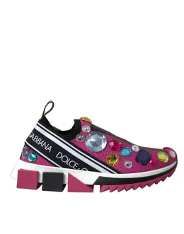 Dolce & Gabbana Pink Sorrento Crystals Sneakers Shoes - EU35/US4.5 la11070-35