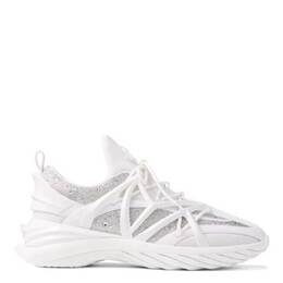 Jimmy Choo Cosmos/F Crystal Embellished Low-top Sneakers, Brand Size 35 ( US Size 5 ) cosmos/f nxy v white/crystal