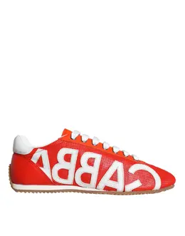 Dolce & Gabbana Red White Leather Logo Casual Sneakers Shoes - EU39/US8.5 la11265-39