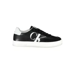 Calvin Klein Sleek Black Lace-Up Sneakers With Contrast Details - EU39/US9 ca-26222-eu39/us9
