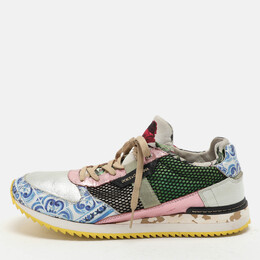 Dolce & Gabbana Multicolor Leather and Mesh Mix and Match Low Top Sneakers Size 40 1046458