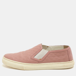 Gucci Mauve MicroGuccissima Leather Slip On Sneakers Size 37.5 1055925