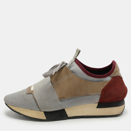 Balenciaga Multicolor Leather and Mesh Race Runner Low Top Sneakers Size 38 1060753