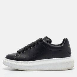 Alexander McQueen Black Leather Larry Sneakers Size 35 1063954