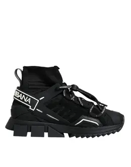 Dolce & Gabbana Black Sorrento Socks Logo Sneakers Shoes - EU36.5/US6 la11943-36.5