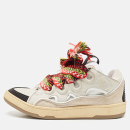 Lanvin Multicolor Leather and Suede Curb Chunky Sneakers Size 40 1061048