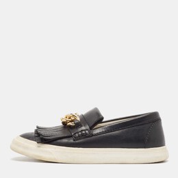 Giuseppe Zanotti Black Fringed Leather Slip On Sneakers Size 38 1075750
