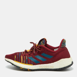 Adidas x Missoni Burgundy Knit Fabric Pulseboost Low Top Sneakers Size 38 2/3 1076518