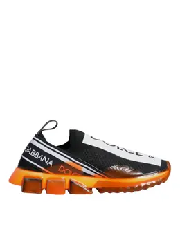 Dolce & Gabbana Black Orange Sorrento Slip On Sneakers Shoes - EU40/US7 mv6338-40