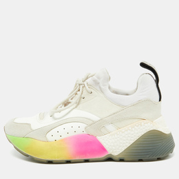 Stella McCartney Off White Faux Leather and Faux Suede Eclypse Sneakers Size 37 1076488