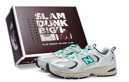 Кроссовки NB 530 унисекс с низким верхом серые/серебристые New Balance mr530ka(team80-男女同款极昼s-box) | silver/gray