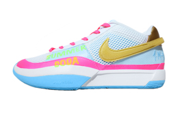 Nike Ja 1 Амортизирующие противоскользящие и износостойкие легкие низкие баскетбольные кроссовки унисекс синие розовые fv1291-100(teamx-夏日soda） | pink blue