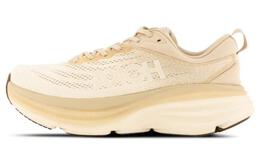 Кроссовки Bondi 8 мужские низкие белые/коричневые Hoka One One 1123202-shf | white/brown