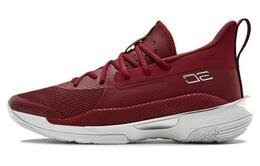 Баскетбольные кроссовки Curry 7 унисекс с низким верхом, темно-красные Under Armour 3023838-607