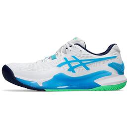 Теннисные кроссовки Gel-Resolution 9 мужские с низким верхом белые/синие Asics 1041a330-103 | white/illusion blue