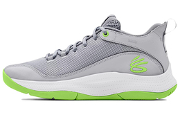 Баскетбольные кроссовки Curry 3 унисекс с низким верхом серо-зеленые Under Armour 3023087-104