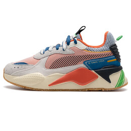 Puma Кроссовки RS X с амортизацией и дышащими свойствами, низкие, повседневные, унисекс, экрю, мистический, красный, синий, черный 398216-01 | ecru-mystic red-blue-black