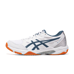 Asics Бадминтонные кроссовки Gel Rocket 11 Stable Flexibility Low Top унисекс белого и синего цвета 1073a076-100 | white/blue