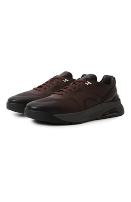 Кожаные кроссовки Hy-run Santoni mbhg22012anepglb