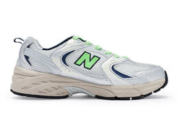 Кроссовки NB 530 унисекс с низким верхом зеленые New Balance mr530ka(team80-男女同款极昼绿s-box) | gray silver green