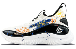 Under Armour Баскетбольные кроссовки Curry 8 унисекс средней высоты 3024785-111(team40-男女款库里涂鸦黑白)