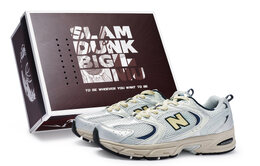 Кроссовки NB 530 унисекс с низким верхом бежевые New Balance mr530ka(team80-男女同款极昼米黄s-box) | gray silver beige