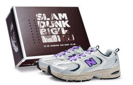 Кроссовки NB 530 унисекс с низким верхом фиолетовые New Balance mr530ka(team80-男女同款极昼紫s-box) | gray silver purple