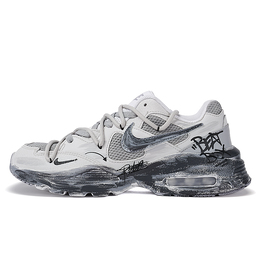Nike Air Max Fusion противоскользящие износостойкие низкие кроссовки для бега женские серые черные cj1671-105(team拾柒-女款低帮灰色废墟跑步鞋) | gray black