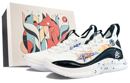 Баскетбольные кроссовки Curry 8 унисекс с низким верхом черного цвета Under Armour 3024785-111(team40-库里三分球s-box) | white
