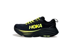 Hoka One One Кроссовки Bondi 8 с низким верхом, противоскользящие, износостойкие, для бега на длинные дистанции, мужские, черно-зеленые 1123202-bblc(team338-雨后春色) | yellow green