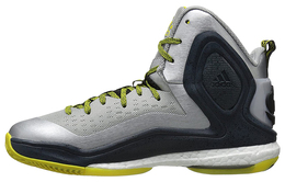 Баскетбольные кроссовки D Rose 5 мужские высокие серебристо-черные Adidas c76491
