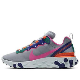Кроссовки реагируют на элемент 55 Nike, серый bq2728-006 | gray/purple/orange/green